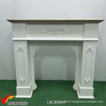 European Classic Vintage Handmade Mantle Fireplace Wood